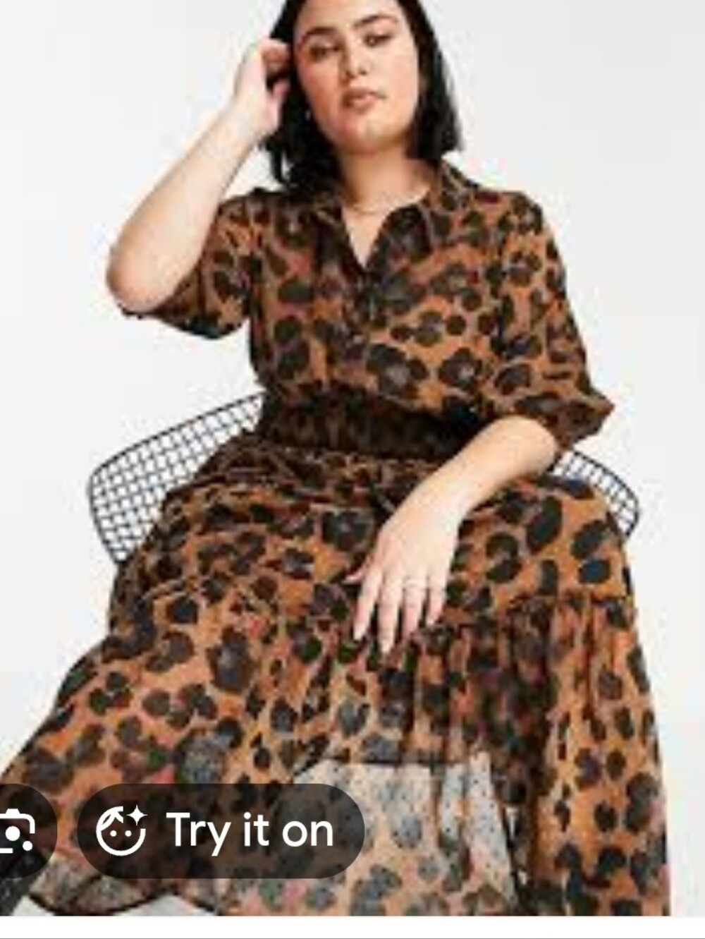 Asos Tiger Print Sheer Dress Plus Size 20